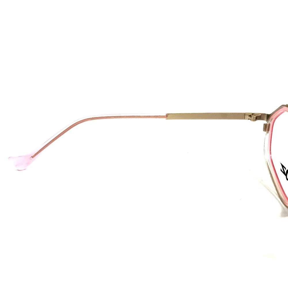BOZ Eyeglasses Frames MICHELE 8080 Clear Pink Matte Gold Geometric 53-16-140
